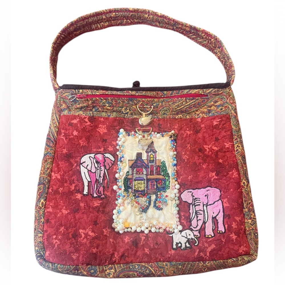 Handmade Colorful Embroidered Tote Bag! A one Of A Kind 💕